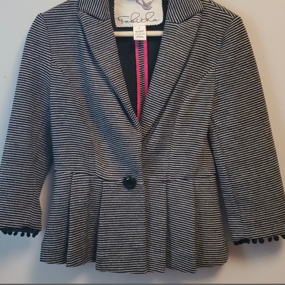 TABITHA Anthropologie Chandelier Knit Peplum Blazer